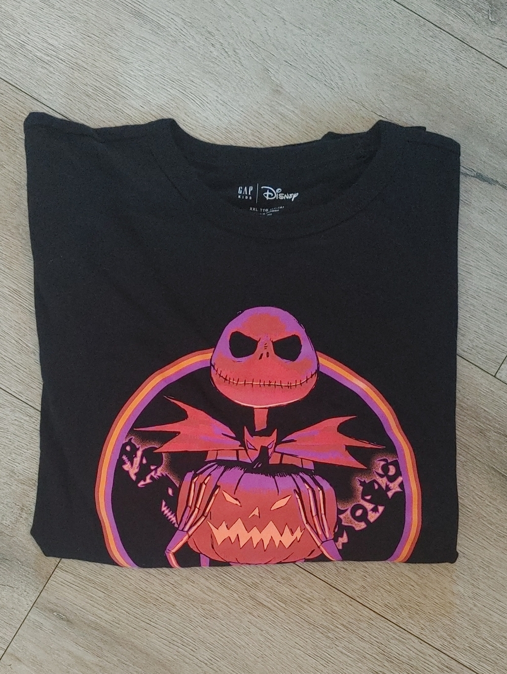 GAP Disney Black Graphic Tee with Purple and Orange Jack